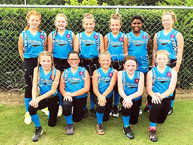 10U Girls Finish Fourth Avary Adams, Molly Nuckolls, Kadea Bolyard, Emma Bruce, Keaton Majors. Back row: Katie Lax, Meredith Whitfield, Lily Pulse, Merideth Ross, Jordan McClelland, Kayla Druien. Not pictured: Emmy Piefer.