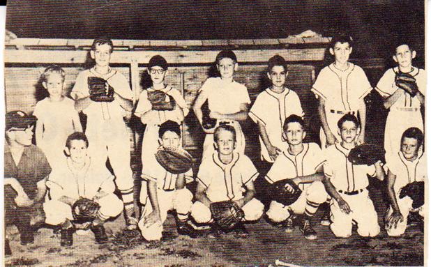 Remember when? Pictured, front row (l-r): Coach Charlie Coddle, Joe LaCroix, Don Rowland, Barret Stevens, Buddy Sasser, J.T. Sipes and David Meadors. Back row (l-r): Coach Coddle’s son, Thomas Morris, Jimmy Boyd, George Brint, Rainey, Bill McDaniel and Howard Baker.