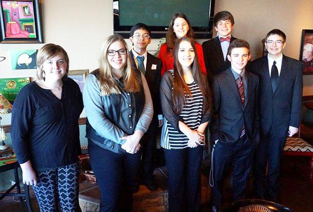 Participating Fayette Academy students were (pictured from left to right, front to back): Casey Melton (eight grade), Anna Green (Senior), Emily Webb (Junior), Nick Polzin (Junior), Jacob Cronogue (eight grade), Ryan Gersava (Sophomore), Madison Morris (Junior), Caleb Weatherly (Sophomore), and Emma Park (eighth grade, not pictured).