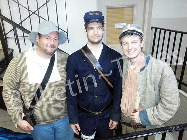 Clint Collins, Chris Eskew, and Trebor Briley (l to r) starred in Phillip Collins’ one act play, Counterfeit Confederate. “As I researched the play, I discovered all of these young soldiers were looking for salvation,” he said.    
