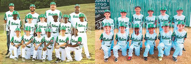 Left photo: The Bolivar 8U All Stars. Right photo: The Bolivar 6U All Stars. No photo was available at press time for the 10U team.