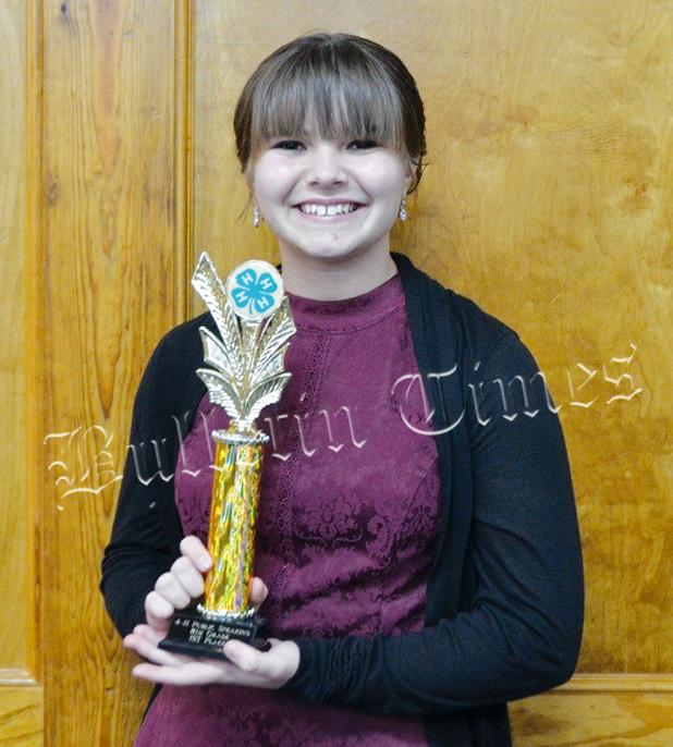 Ella Willis, an 8th-grader at Middleton Middle School, won the Hardeman County 4-H Public Speaking Contest and advanced to the sub-regional competition. Willis’ subject was “Things that make me happy.”