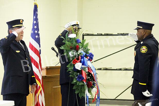 Bolivar Fire Department concluded their Memorial Ceremony with a wreath laying to honor those who had fallen on 9/11