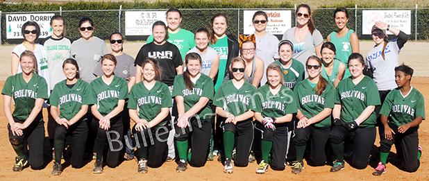 Bolivar softball team holds fundraisers The Bolivar Central Lady Tigers softball team faced a team of BCS alumni in a fundraiser game on Saturday, March 5. The alumni won 6-5.