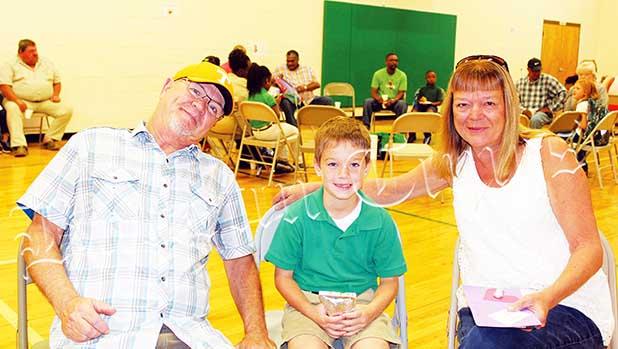 Mike and Anita Jacobs joined Travis Gallagher for Grandparent’s Day at Bolivar Elementary School.