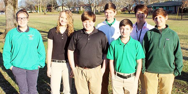 BMS golf team prepares to begin season Front row (l-r) Grace George, Libbie Smith, Brad Luttrell, Dayton Rowland-Faulk, Josh Burnett. Back row (l-r) Mark Ross, Kim Sain (coach)