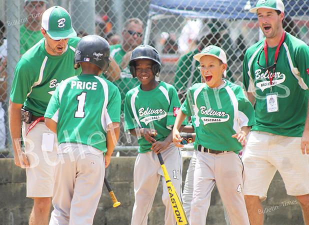 Bolivar 8U and 10U All-stars struggle in world series Bolivar 10U celebrates at the World Series after Cuaron Price hits a homerun, bringing home two runs. Photo by Amelia Monroe Carlson