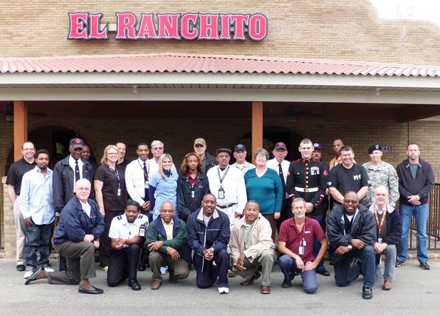Hardeman County CCA honors veterans Hardeman County Correctional Facility (HCCF) treated its employees who have served in the military to a Veteran's Day luncheon at El Ranchito in Bolivar as a way of expressing gratitude for their service to this nation. Pictured, front row (l-r): HCCF Warden Michael Donahue, A. Thomas, R. Woods, R. Beasley, E. Hester, D. Stevens, T. Dickerson and M. Bradshaw. Middle row (l-r): J. Cross, C. Woods, M. Lyles, D. Giles, T. Allen, O. Patterson, K. Wilkes, M. Ernest, M. Graves and R. Strickland. Back row (l-r): T