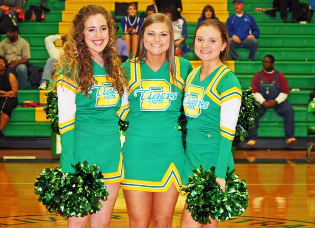 BCHS boys beat Chester County BCHS Senior cheerleaders, Hannah Owens, Lisa Russell and Becca Fulghum are pictured following Senior Recognition Night. Bolivar seniors from the varsity and junior varsity teams as well as senior cheerleaders escorted their parents or favorite supporter across the court during this annual event on February 3.