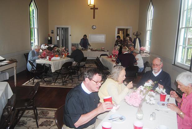 Members of St. James Episcopal church celebrated the 181st anniversary of the churches founding on April 17, 1834, with a church wide dinner on Sunday, April 19, after the morning services. The congregation moved into the present building in 1969. 