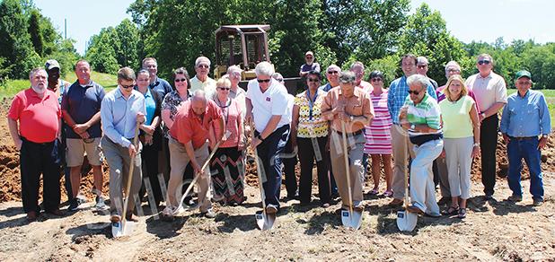 F.L. Crane Breaks Ground in Toone Photo (from left to right): F.L. Crane’s Jonathan Heering, Johnny Crane, Hardeman County Mayor Jimmy Sain, Toone Mayor Joe Jones and F.L. Crane’s Dave Pulse used gold-colored commemorative shovels in the ceremony.