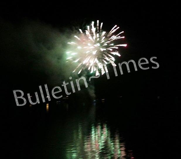 Grand Valley Lakes is known for its outstanding annual fireworks show. This year’s display didn’t disappoint the crowd which had gathered in spite of threatening weather. The fireworks were launched from Grand Valley Lakes’ volunteer fire department pontoon boat which was anchored in the large lake. The exploding rockets reflecting on the lake’s surface doubled the viewer’s pleasure.     