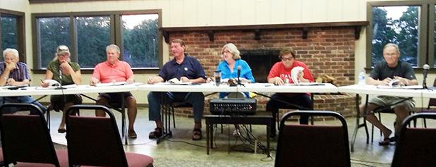 Grand Valley Lakes’ 2015-2016 Board of Directors held their first meeting of the year May 8. (l to r) Bill Stone, Danielle Emerson, Bob Bertin, Bubba Winkler, Myra Cox, Jeannie Ferri, and Ron Scott.