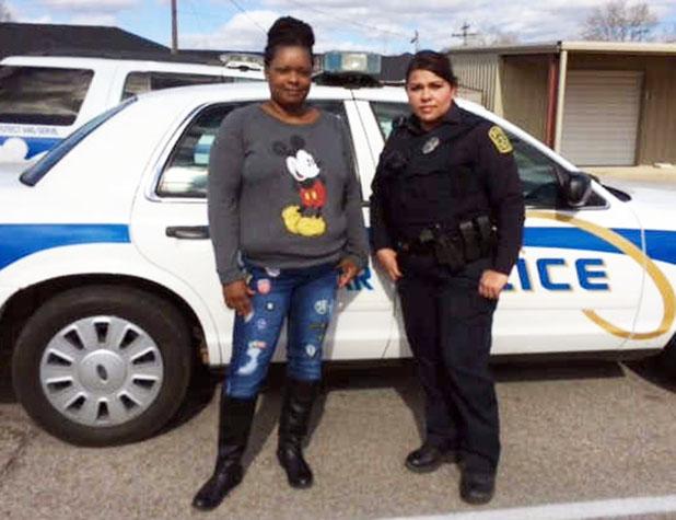 Routine traffic stop proves to be life saver Brenda Gibson and Officer Nelly Munoz