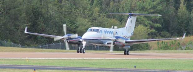 Governor Bill Haslam lands at William Whitehurt/ Bolivar Hardeman County airport during a recent visit the governor made to the county. Airport officials said improvements made to the airport, and plans for additional improvements, will continue to bring traffic in the county and assist in economic growth.