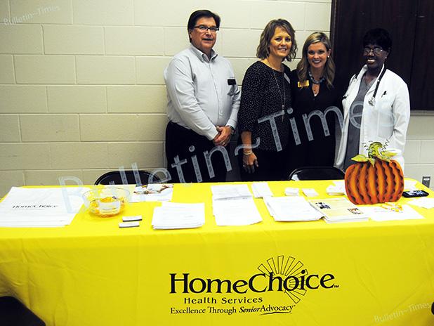 For the third year in a row, Home Choice Health Services sponsored the health fair. Photo (l-r) Don Young, Jennifer Hall, Leslie Stoots, and Christine Posey.