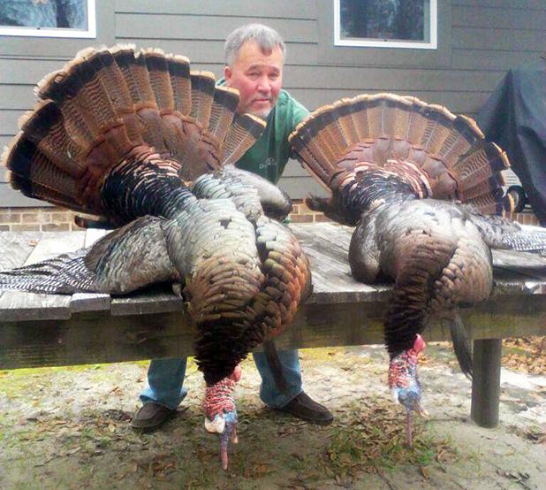 Successful turkey hunters at Blackwater Hunting Services