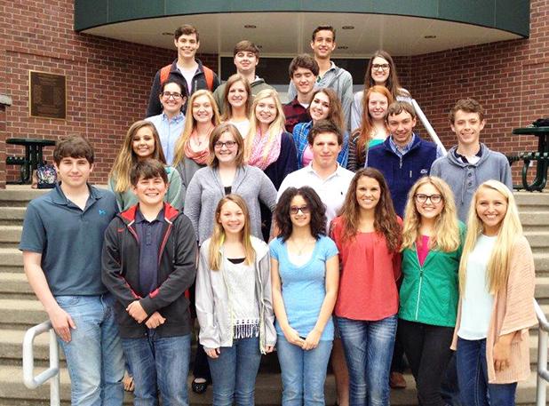 Fayette Academy competes in math competition Pictured (l-r) Front row: Austin Creech-fifth place Geometry, Caleb Weatherly-seventh place Algebra II, Maddy Pierski, Nee Nee Lyons, Lauren Lessel, Tess Hilliard, Abby Hilliard. Middle row: Brixton Bishop-10th place Calculus, Casey Melton-nineth place Algebra I, William Thomas, William Walker-1st place Pre-Calculus, Jimmy Beckett. Third row: Brenna Picirilli-sixth place Calculus, Caroline Rinks-fifth place Algebra I, Haley Cunningham, Melissa Rinks, John Ferguson-fifth place Calculus, Callie Grey, Grace
