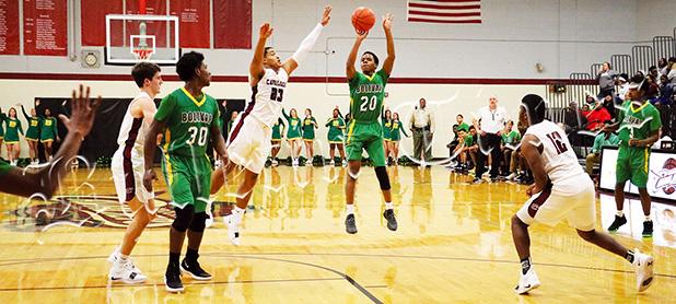 Sophomore Jaquan Lax led Bolivar against Crockett County with 20 points, including 7-8 from the free throw line. Lax also had seven rebounds and four assists.  Photo by Ginger Tester.