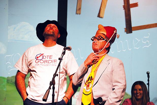 It’s a Bird, It’s a Plane...It’s Hee Haw Gordie (Mark Gilliam) and Sinus (Tim Moss).