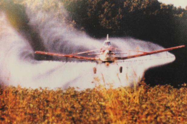 James Taylor (pictured here crop dusting in 2002-2003) was killed in yesterday's plane crash on private property on PeaVine Road.  