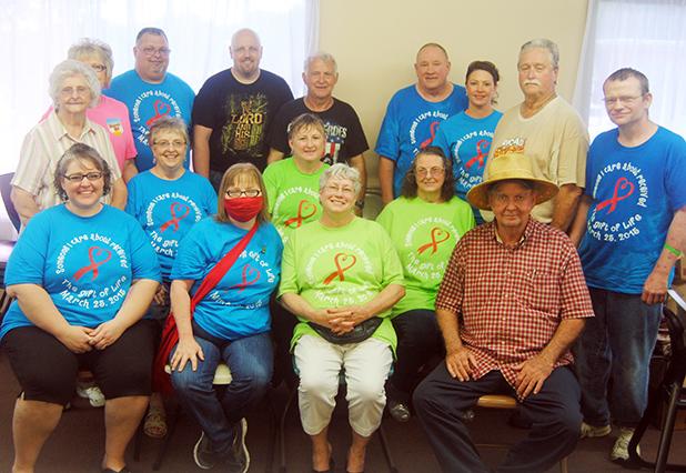 Organizers and volunteers for the Wanda King Fundraiser, which was held on Saturday, May 30. Front row: (l. to r.) Andrea Howell, Wanda King, Sandra Wright, Wayne Cox. Second row (l. to r.) Donna Waldrip, Wanda Young, Lisa Maxwell, Teresa Howell, Richard Sullivan, Michael McAlpin. Third row (l. to r.) Gwen Cox, Roger King Jr. David Howell, Oliver Young, Kenneth Howell, Sharon Turner. 