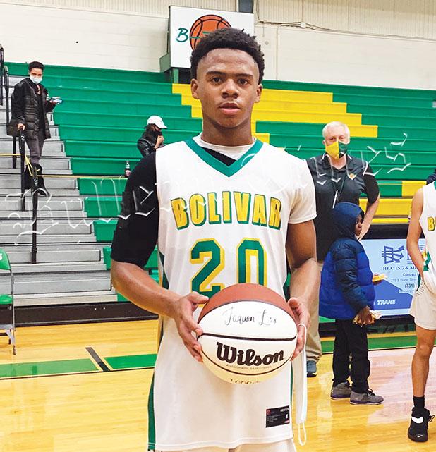 Bolivar Central’s win over McNairy Central on Tuesday night had a bonus for the senior guard. Photo by Heather Carlton