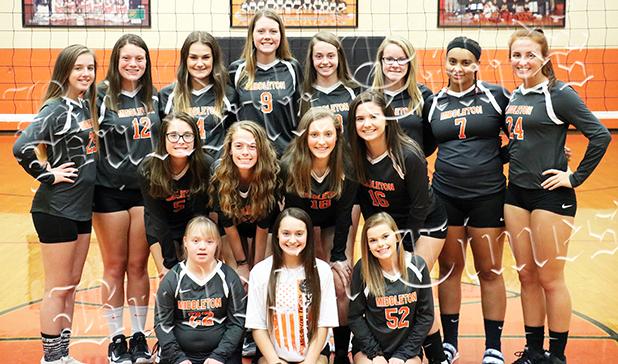 Photo right to left. Front row: Brooke Darling, Kailey Bizzell, Katie Kennamore. Middle row: Madi Burnett, Alana Kennamore, Haley Downen, Emma Robinson. Back row: Tayah Bridges, Alayna Russell, Ally Sisco, Ariana Wells, Anna Leslie, Ally Davis, Emily Reeves, Dawson Sisco. 