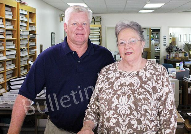 Mary Powell with Mayor Sain. Powell has been the Hardeman County Trustee since 1989, and has won re-election seven times. 