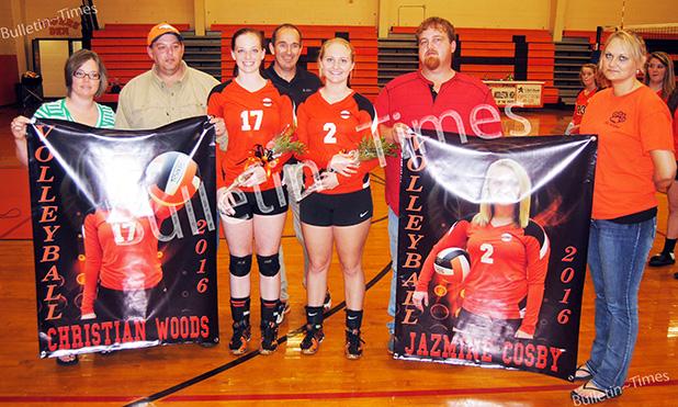 Middleton ladies send seniors off with a win Middleton Seniors and their parents: (l-r) Dennis Woods, Felicia Woods, Christian Woods, coach Zeke Craft, Jazmine Cosby, Lawrence Cosby, Misty Cosby.