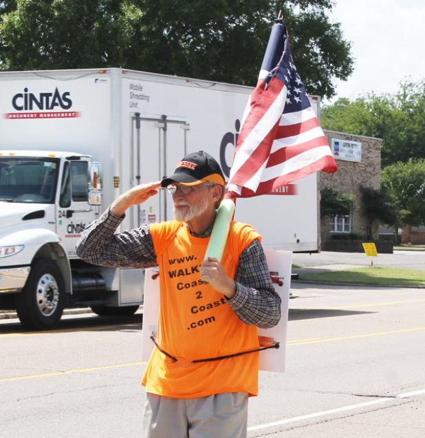 Pastor and Vietnam Veteran Walter McGill is walking from North Carolina to California on a mission. While carrying the American flag and saluting motorists, McGill said he is bringing awareness to the 10 Commandments, the love of Jesus, and unity among Christians.