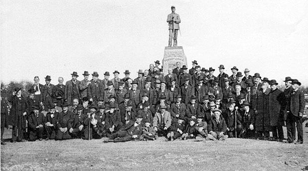 Veterans Day Program at Shiloh National Cemetery Veterans at the 77th Pennsylvania Monument Dedication, November 12, 1933.