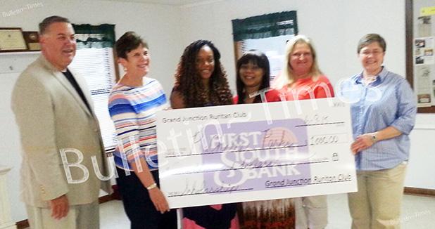 RaChelle Parks presented with Ruritan scholarship The Grand Junction Ruritan Club has presented its annual scholarship award to RaChelle Parks. Ceremony participants are pictured (l to r) Hardeman County Director of Schools, Warner Ross, club President, Mary Jo Gordon, scholarship recipient, Rachelle Parks, her mother, Stacey Parks, Middleton High School Principal, Darlene Cardwell, and teacher, Jennifer Smallwood.