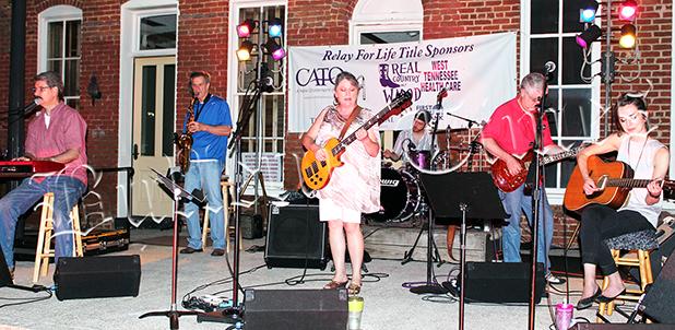 SmallShack is Back on the Square in Bolivar From left to right: Mike Smalley, Bobby Sain, Kandy Shackelford, Jeff Shackelford, and Jill Shackelford. Photo by Ginger Tester.