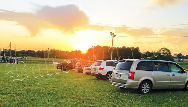 Dozens of cars parked on the grounds at the AgriBusiness Center in Hardeman County on the morning of May 3 for a Community-wide church sunrise church service.