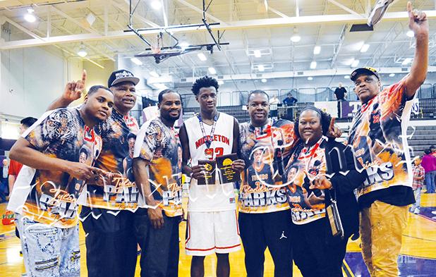A Great Career That’s Not Over Yet Parks with family and fans after being named MVP of the district tournament and regular season in 14A. Parks was also named to the all-academic team as well.