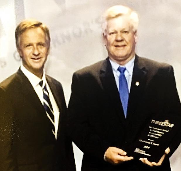 County Receives ThreeStar Award Sain receiving ThreeStar Award from Governor Haslam