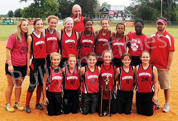 Toone wins county softball for first time ever The Toone Elementary softball team: front row (l-r) Gracie Doyle, Lily Reid, Reese Mayfield, Alexius Williams, Abby Bishop, Callie Campbell. Second row (l-r) Megan Roberts (head coach), Maddy Piefer, Chloey Daniel, Josie Ingle, Brooklyn Jimmerson, Charley Daniel, Deborah Taylor, Olivia Sain, Phillip Roberts (asst. coach). Back Row Bryan Piefer (asst. coach).