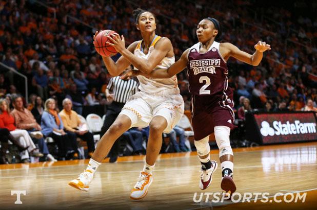 Jaime Nared No. 31 of the Tennessee Lady Volunteers during the game between the Mississippi State Bulldogs and the Tennessee Lady Volunteers at Thompson Boling Arena in Knoxville. 