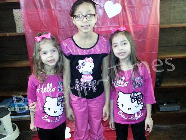 Pictured (l-r) sisters Andriah, Tiara, and Kayla Hill enjoyed their visit to the Grand Junction Library’s Valentine fundraiser. 