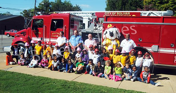 Pre K students from Whiteville Elementary School paid a visit to the Bolivar Fire Department on Wednesday, October 7, as part of Fire Prevention week. The students got a chance to see a fire truck close up, see some demonstrations, and learned about fire safety. Several other schools, including Toone, Bolivar and Hornsby also paid a visit to the fire station last week.