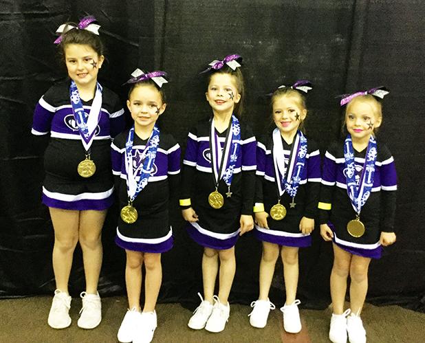 Hardeman County Girls Help Win Cheer Championship Hardeman County girls who are members of the squad are (left to right): Addison Hyman, Lillie Hickey, Katelann Borden, Lily Porch, Addie Gay.