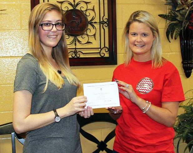 Pictured (l-r):  Jessica Celmer and Rosa Tutor, school guidance counselor