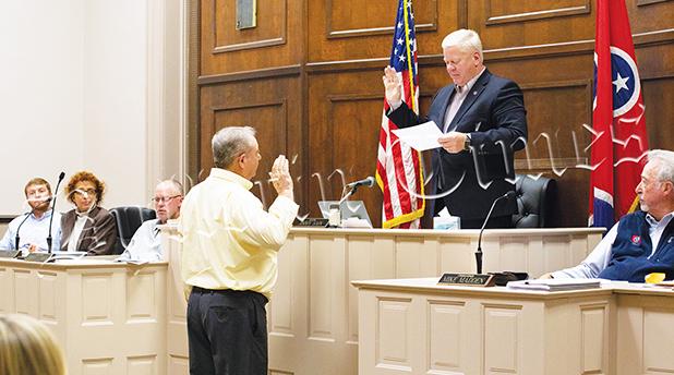 DeBerry Added as New Commissioner Hardeman County Mayor Jimmy Sain swears in DeBerry.