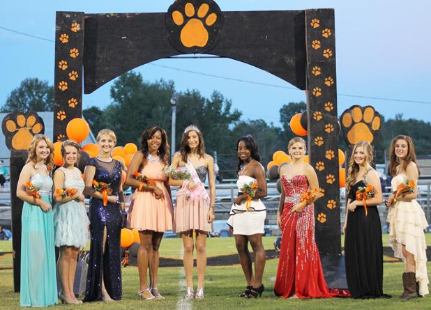 Pictured: (L-R): Polly Dowty, Kayleigh Lanier, Jazmine Cosby, Rachelle Parks, Marissa Thweatt- Homecoming Queen, Averyale Joy, Starla Phelps, Morgan Mills and Shelby Parker.