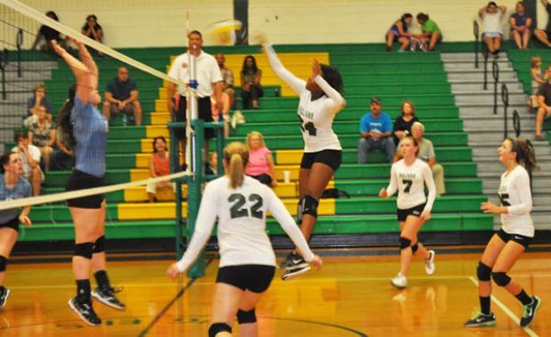 Hardeman County volleyball teams begin their seasons The BCHS Lady Tigers took on South Gibson at home and were unable to take the win for the match. Pictured is BCHS’ Shala Edwards, No. 24, attacking the ball.