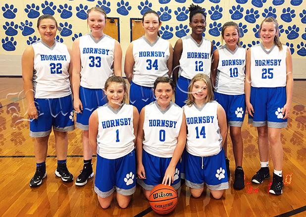 Basketball Season Starts in Hardeman County Hornsby began play on October 22, dropping a pair of games to Savannah Christian. Front row left to right: Hannah King, Regan Adkins, Allyson Watkins. Back row left to right: Leah Smith, Easton O’Neil, Allyson Wilson, Neveah Bunch, Meredith Ross, and Meredith Whitfield.
