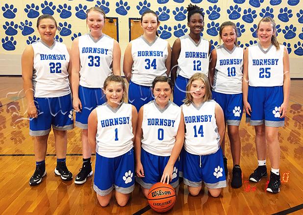 Hornsby began play on  October 22, dropping a pair of games to Savannah Christian. Front row left to right: Hannah King, Regan Adkins, Allyson Watkins. Back row left to right: Leah Smith, Easton O’Neil, Allyson Wilson, Neveah Bunch, Meredith Ross, and Meredith Whitfield. 
