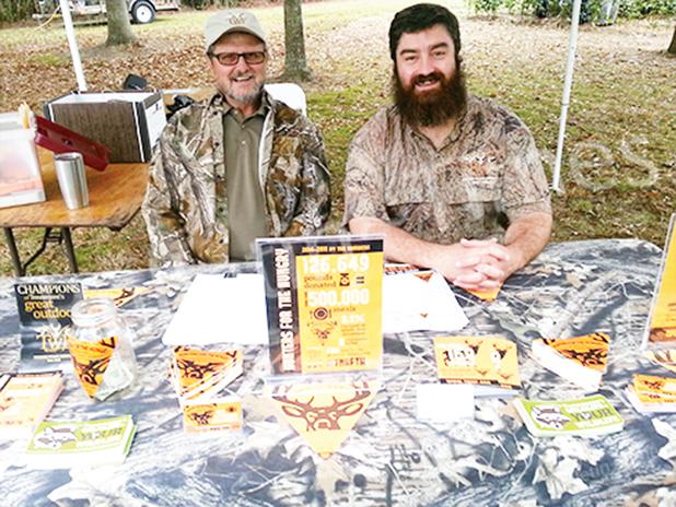 Yo! Deer hunters! Listen up! Larry Ross HFTH volunteer (left) and Matt Simcox, State Manager, recently attended the Ames Plantation Harvest Festival where they did some “grassroots” marketing and educated hunters on the Hunters for the Hungry program.