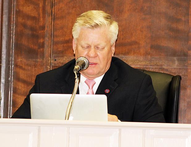 Hardeman County Mayor Jimmy Sain delivered his ‘Mayor’s Address’ after six months in office to the county commission regarding challenges and progress of his first six months in office.